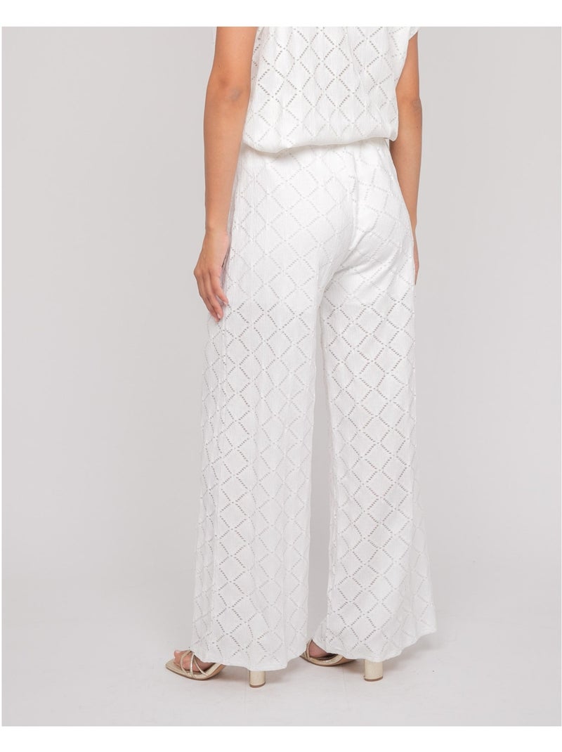 Pantalón fluido estampado ESUNA Blanco - Kiabi