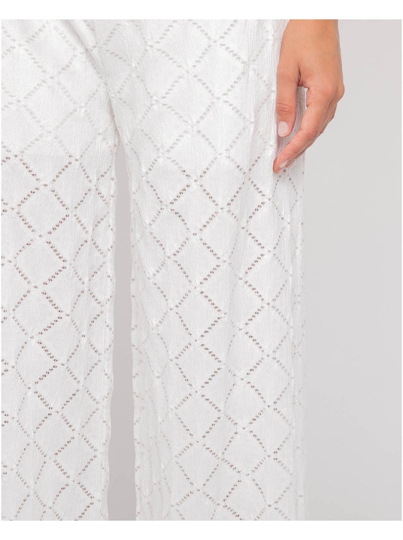 Pantalón fluido estampado ESUNA Blanco - Kiabi