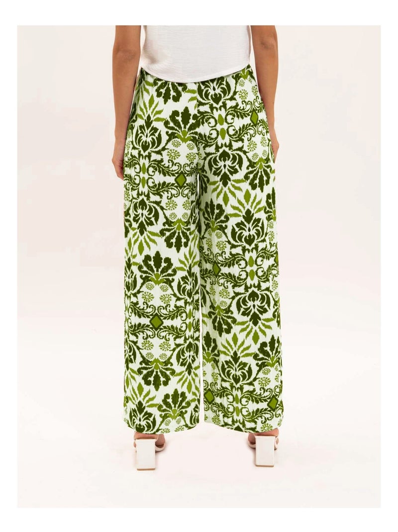 Pantalón fluido estampado ETOBIA Caqui - Kiabi
