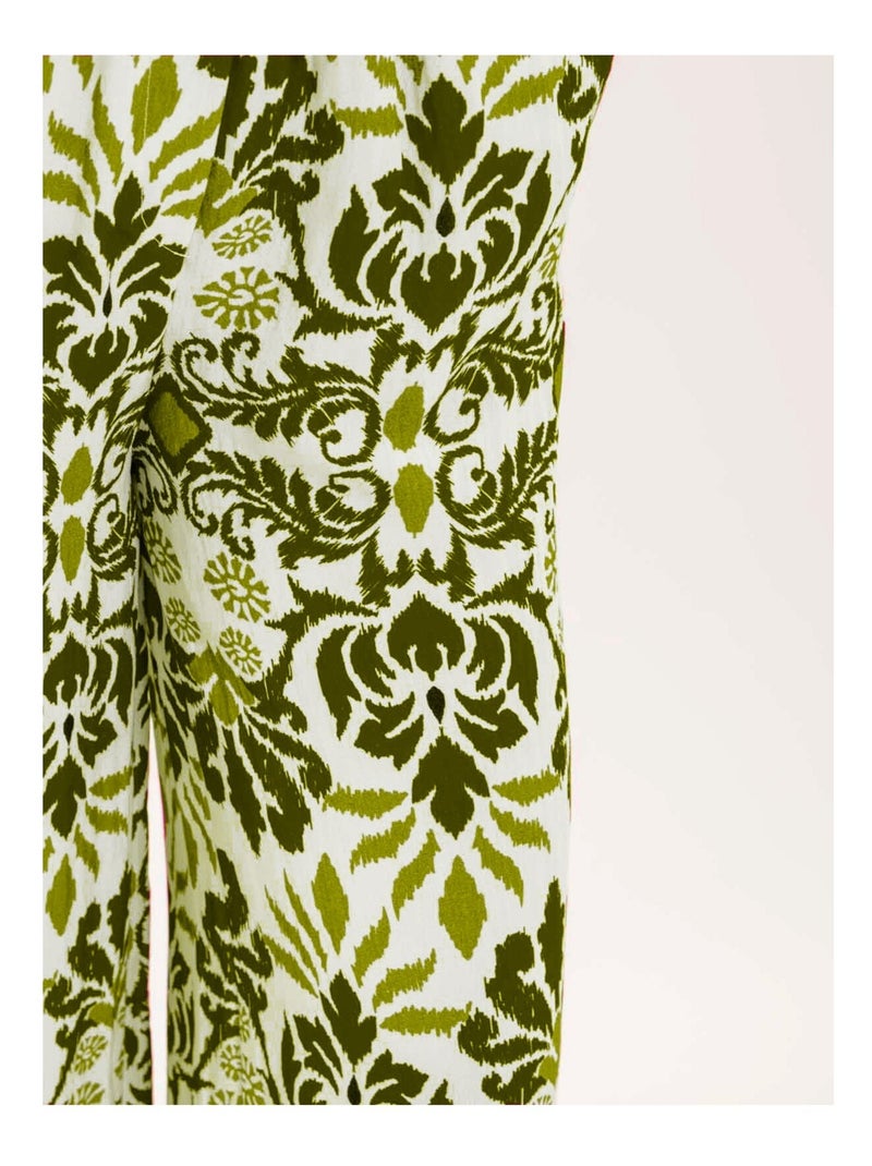 Pantalón fluido estampado ETOBIA Caqui - Kiabi