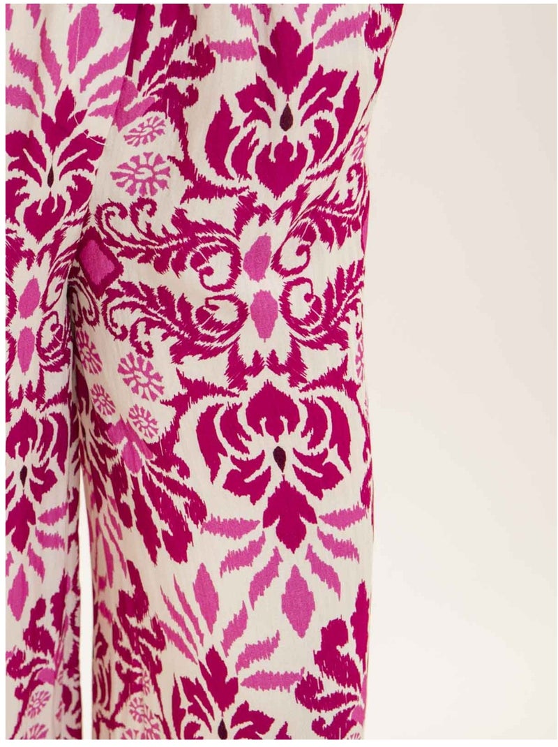 Pantalón fluido estampado ETOBIA Rosa fucsia - Kiabi