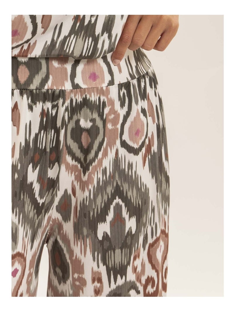 Pantalón fluido estampado ETONIA Caqui - Kiabi