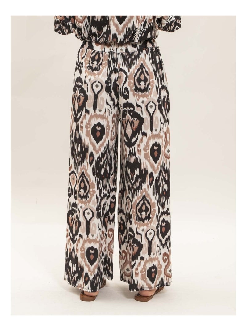 Pantalón fluido estampado ETONIA Negro - Kiabi