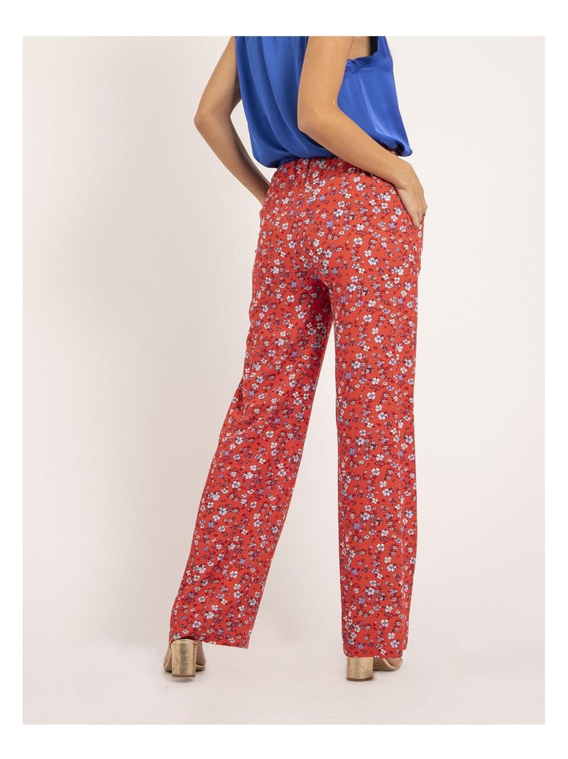 Pantalón fluido estampado EUXANE Rojo - Kiabi