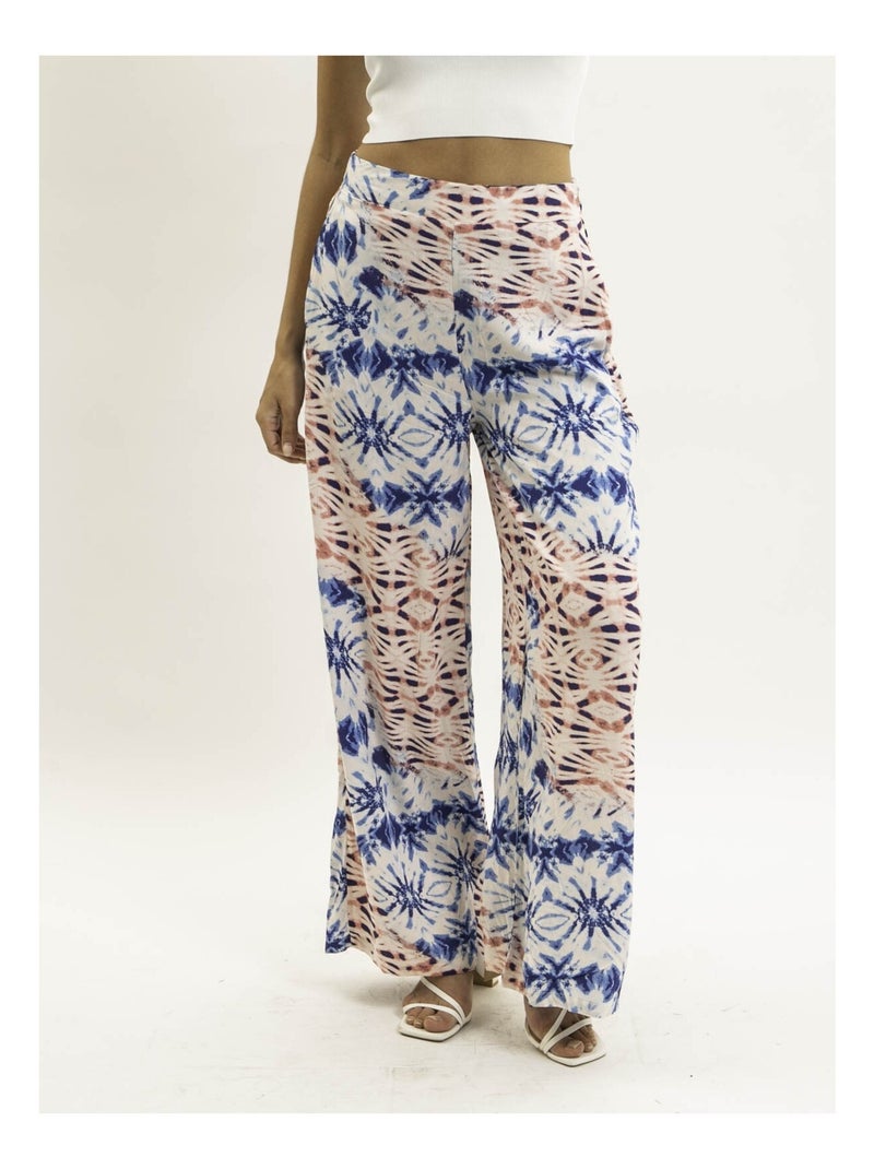 Pantalón fluido estampado EVERLY Azul - Kiabi