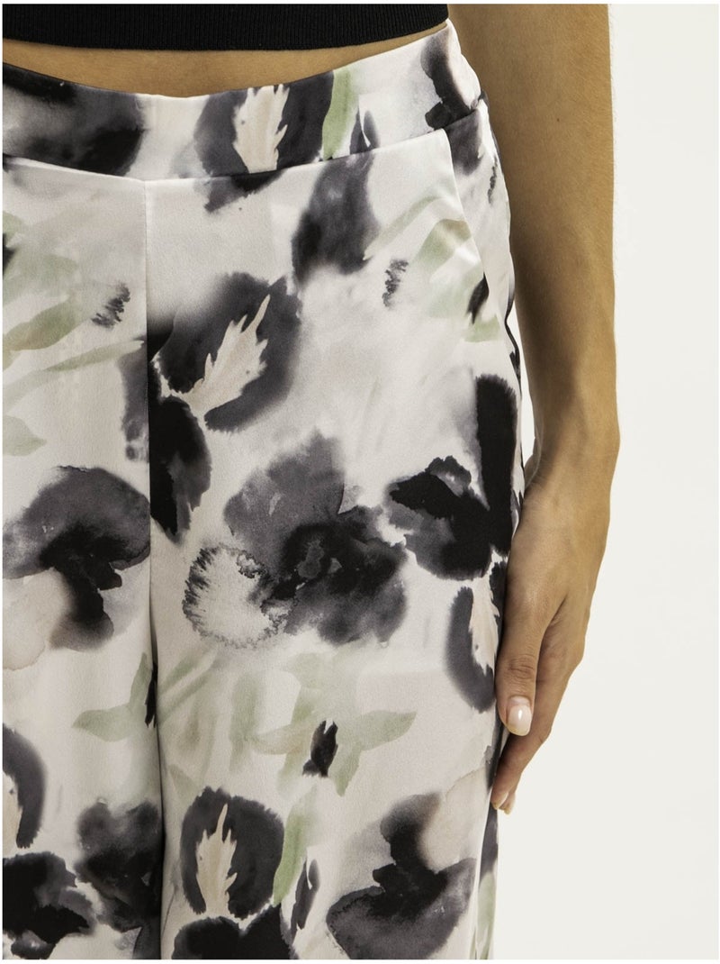 Pantalón fluido estampado EZINA Crudo - Kiabi