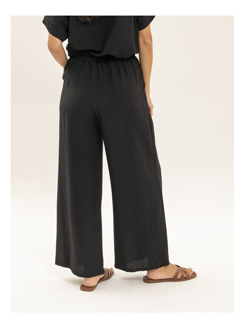 Pantalón fluido ETALIA Negro - Kiabi