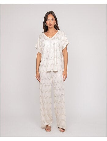 Pantalón fluido texturizado EMANTINE