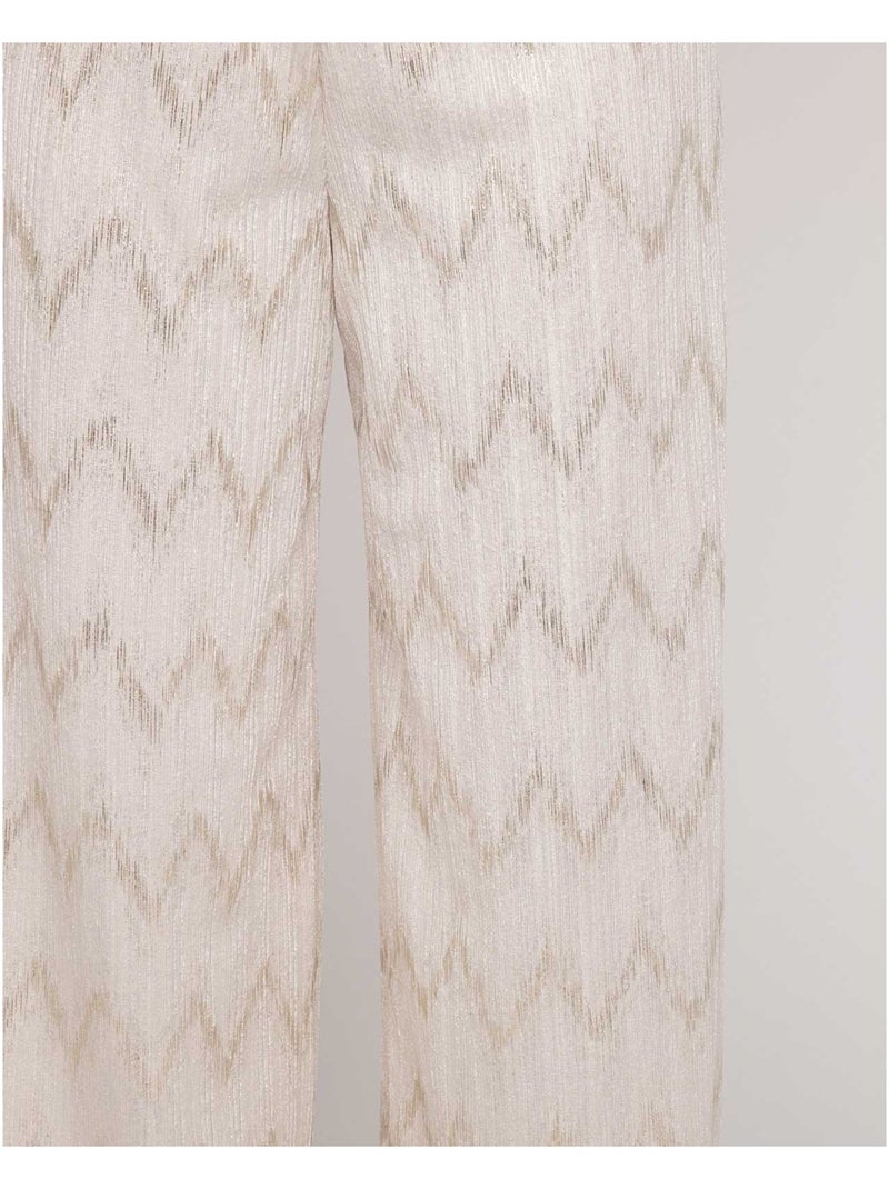 Pantalón fluido texturizado EMANTINE Blanco - Kiabi
