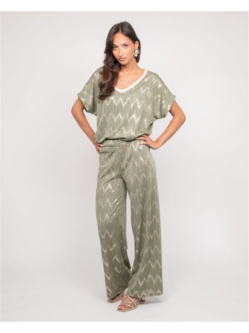 Pantalón fluido texturizado EMANTINE - Kiabi Pantalón fluido texturizado EMANTINE - Kiabi