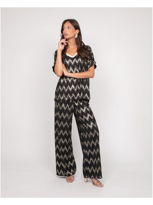 Pantalón fluido texturizado EMANTINE - Kiabi Pantalón fluido texturizado EMANTINE - Kiabi