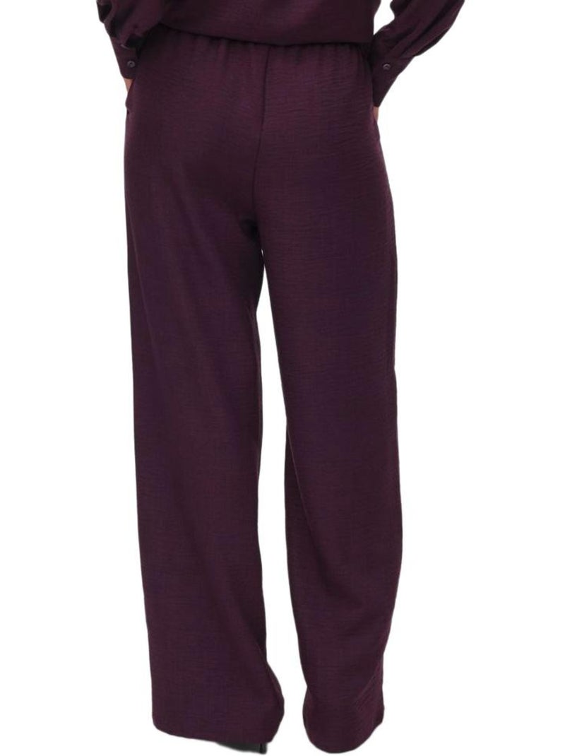 Pantalón Fluido Vero Moda para Mujer Violeta ciruela - Kiabi