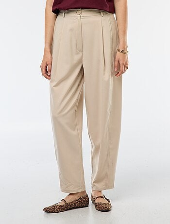 Pantalón globo de talle alto liso