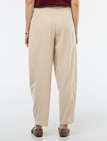 Pantalón globo de talle alto liso