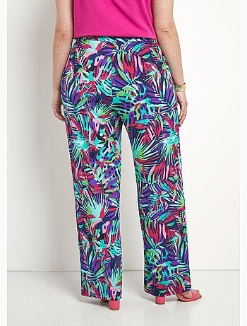 Pantalón holgado estampado con cintura elástica - Afibel