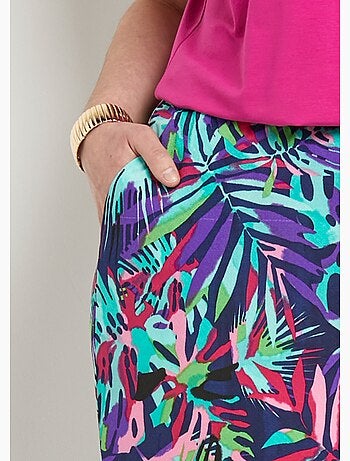 Pantalón holgado estampado con cintura elástica - Afibel