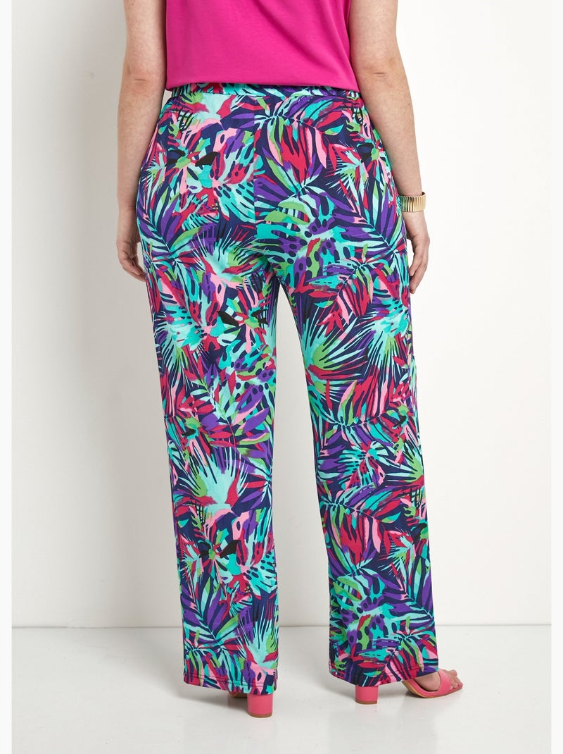 Pantalón holgado estampado con cintura elástica - Afibel Multicolor - Kiabi