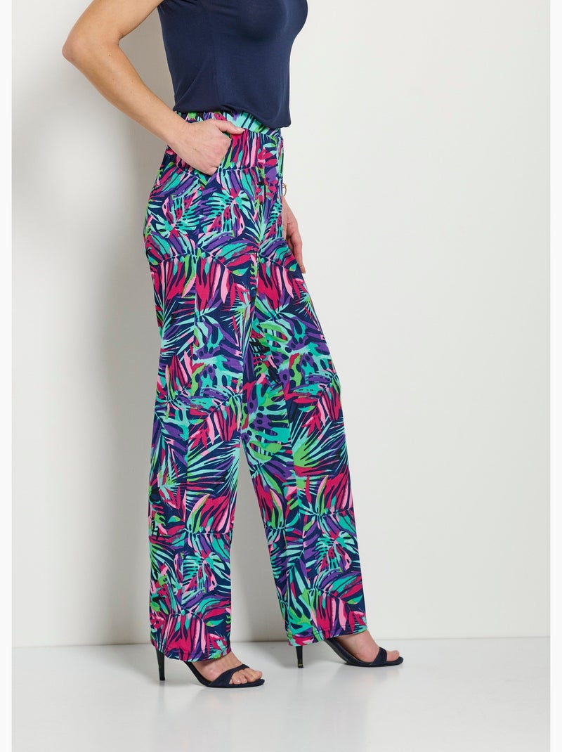 Pantalón holgado estampado con cintura elástica - Afibel Multicolor - Kiabi