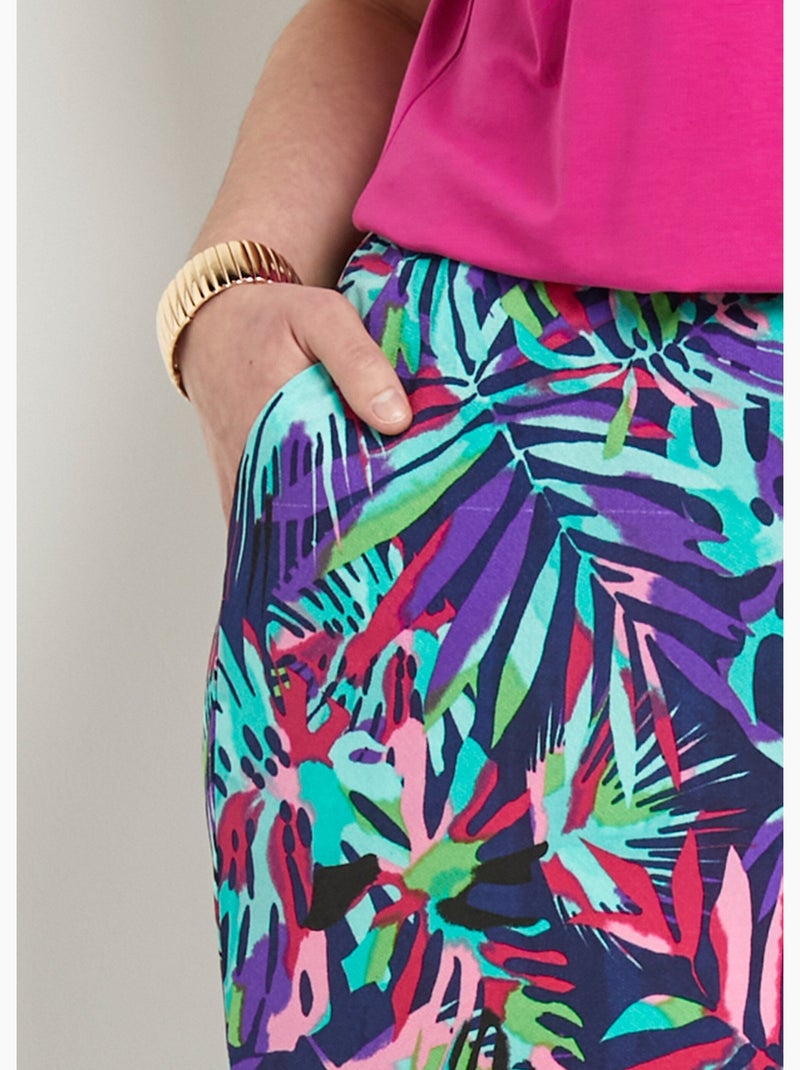 Pantalón holgado estampado con cintura elástica - Afibel Multicolor - Kiabi
