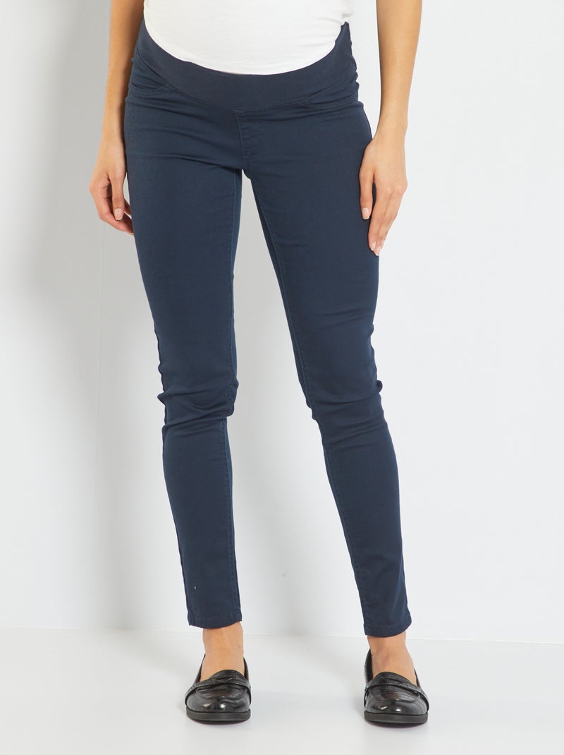 Pantalón jegging de premamá banda baja azul - Kiabi