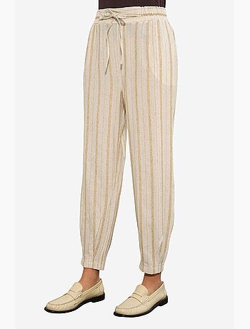 Pantalón jogger a rayas de mezcla de lino bdart
