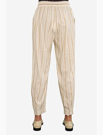 Pantalón jogger a rayas de mezcla de lino bdart