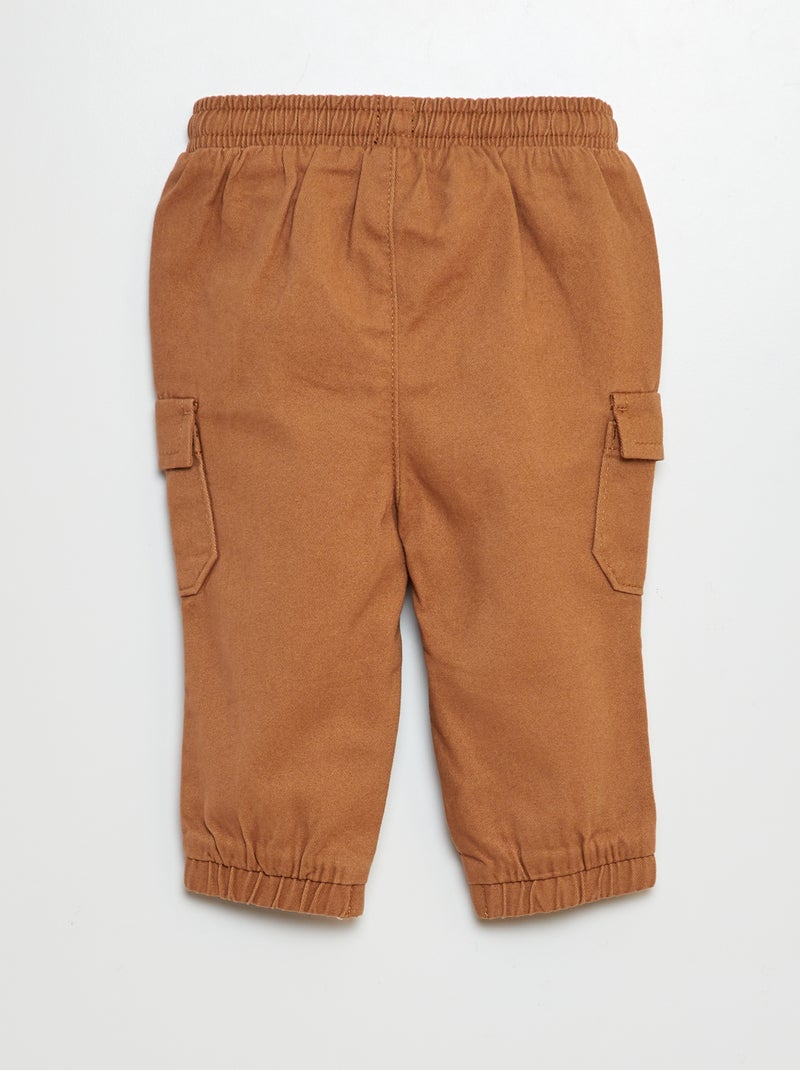 Pantalón jogger con bolsillos con solapa BEIGE - Kiabi