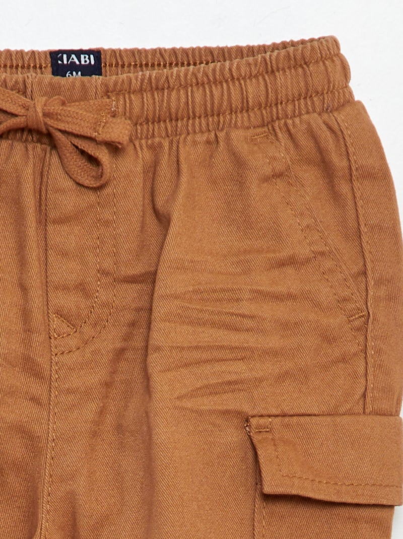 Pantalón jogger con bolsillos con solapa BEIGE - Kiabi