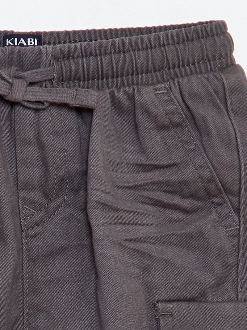 Pantalón jogger con bolsillos con solapa GRIS - Kiabi