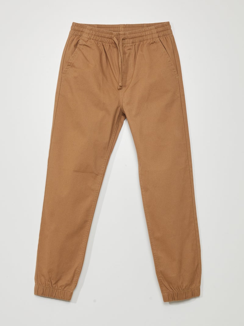 Pantalón jogger con cintura elástica BEIGE - Kiabi