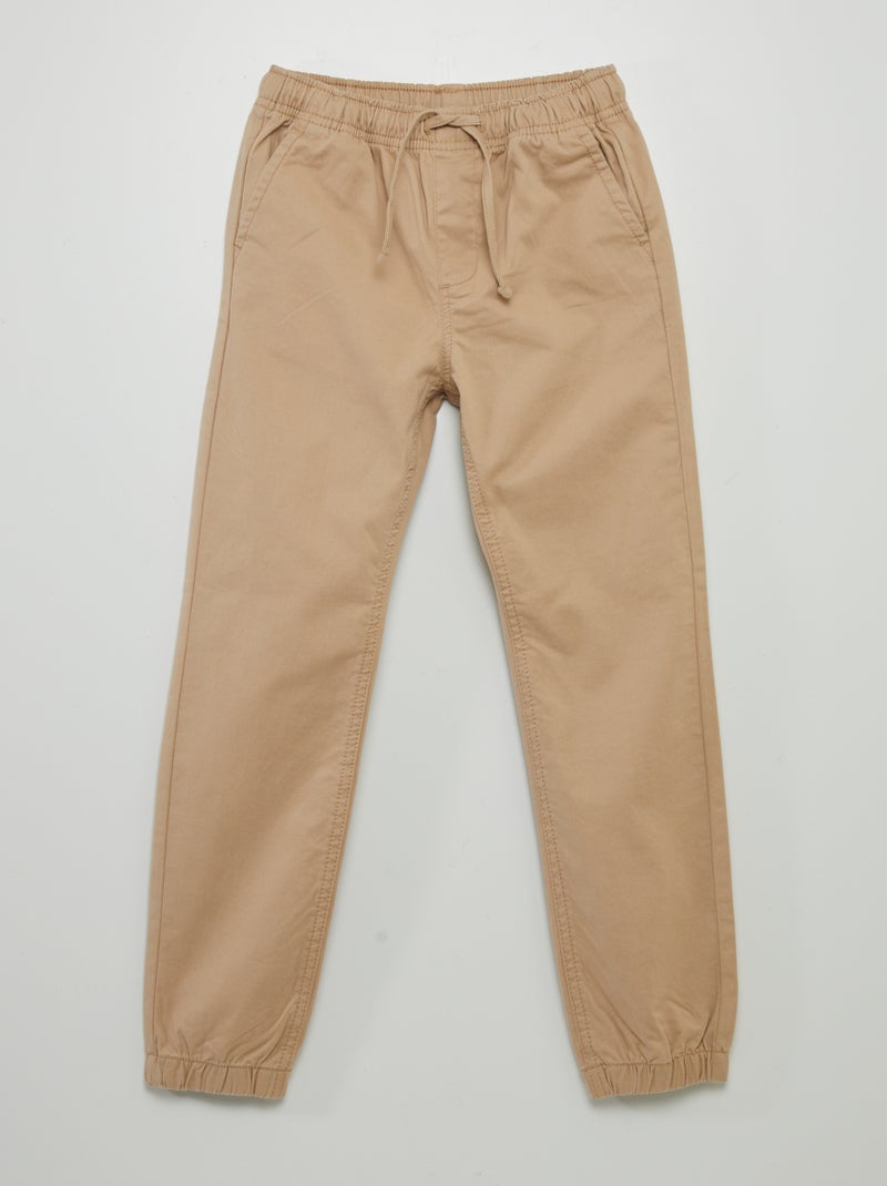 Pantalón jogger con cintura elástica BEIGE - Kiabi