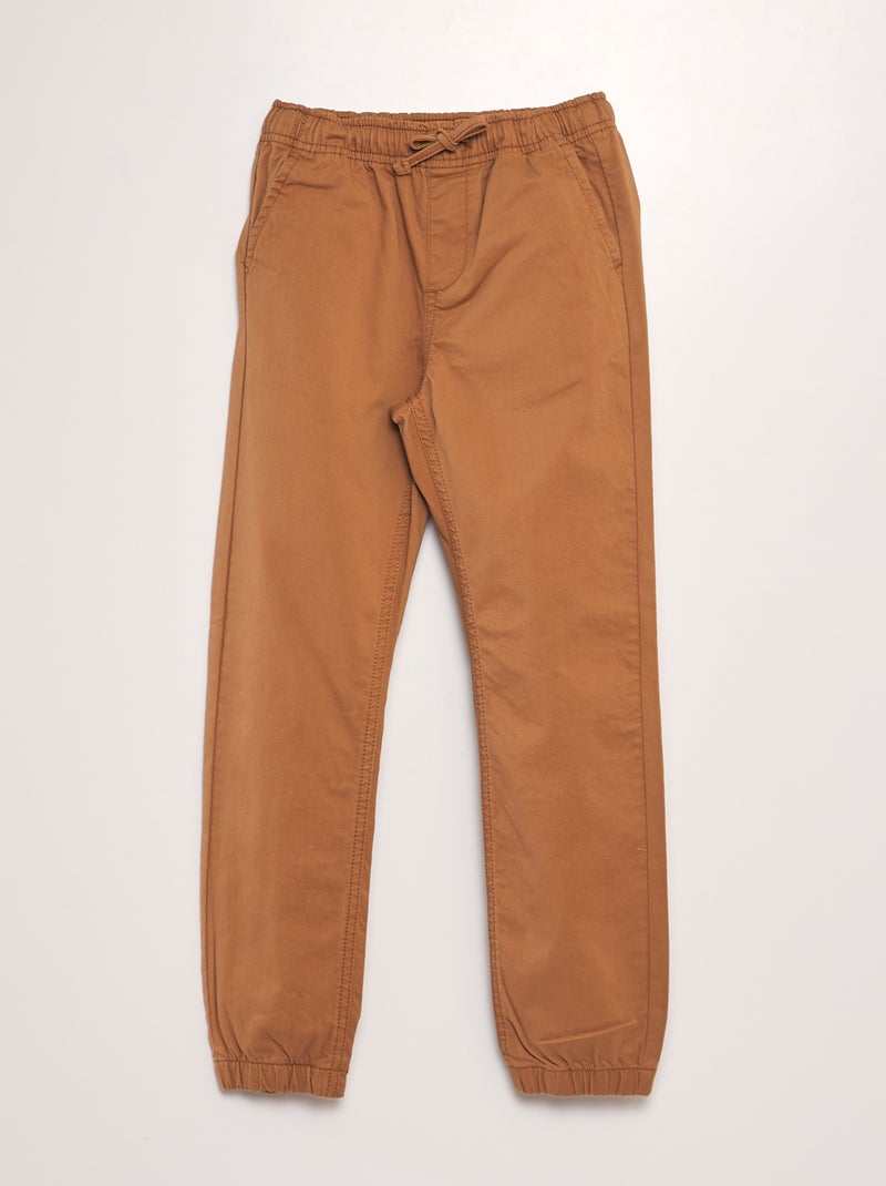 Pantalón jogger con cintura elástica MARRON - Kiabi