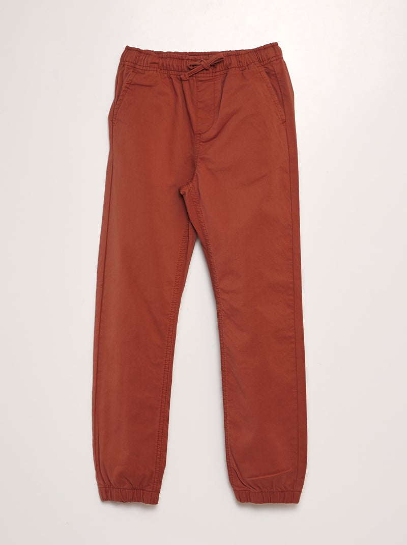 Pantalón jogger con cintura elástica NARANJA - Kiabi