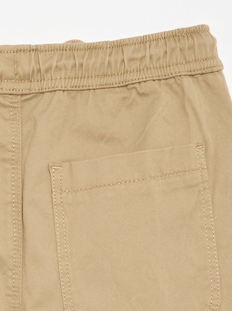 Pantalón jogger con cordones de ajuste Beige - Kiabi