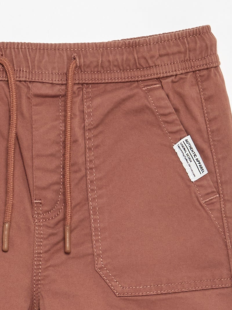 Pantalón jogger con cordones de ajuste Marron - Kiabi