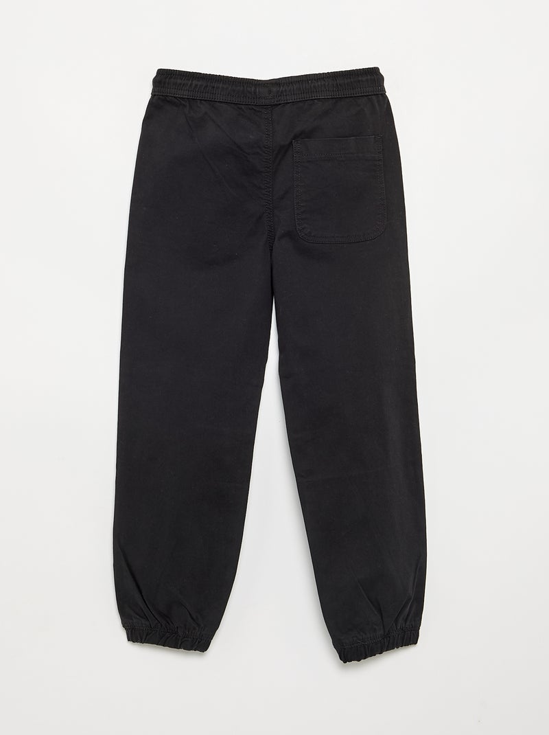 Pantalón jogger con cordones de ajuste Negro - Kiabi