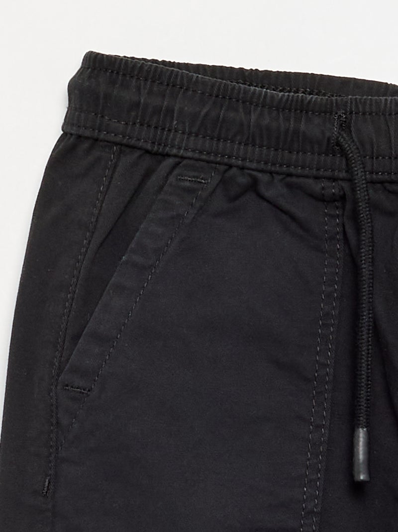 Pantalón jogger con cordones de ajuste Negro - Kiabi