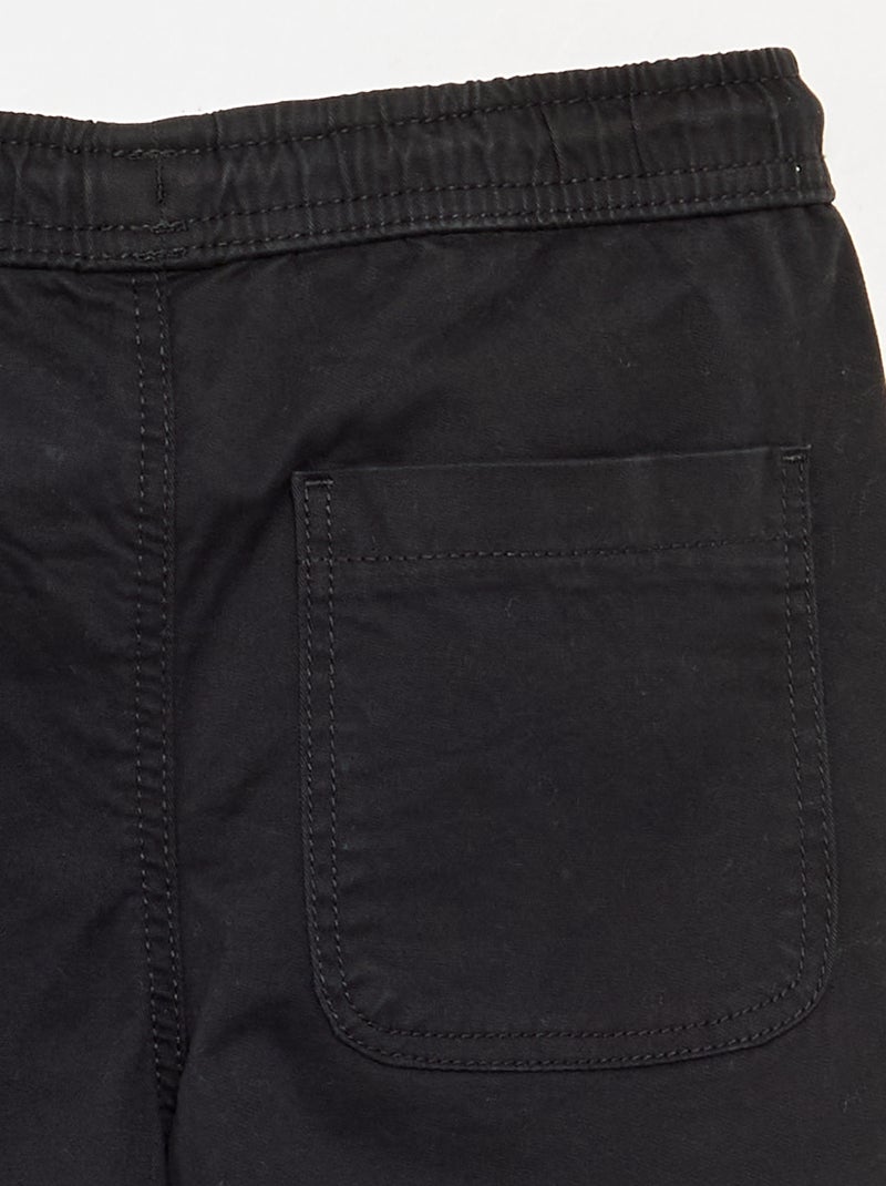 Pantalón jogger con cordones de ajuste Negro - Kiabi
