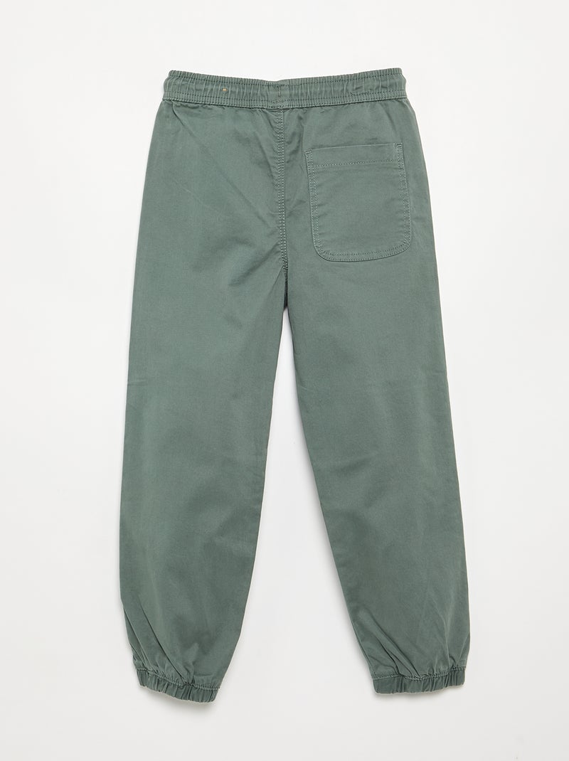 Pantalón jogger con cordones de ajuste Verde - Kiabi