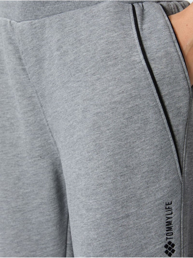Pantalón jogger de chándal de mezcla de algodón para mujer tommy Gris - Kiabi