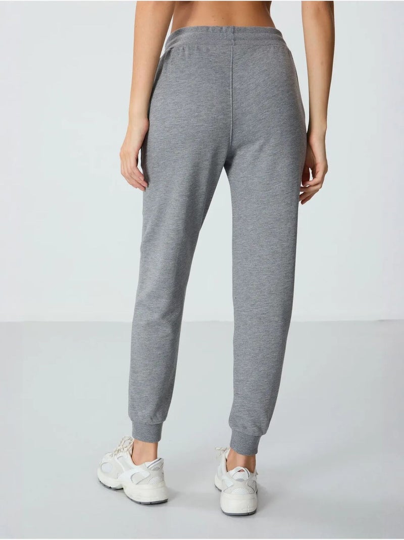 Pantalón jogger de chándal de mezcla de algodón para mujer tommy Gris - Kiabi