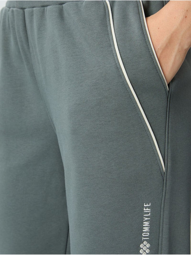 Pantalón jogger de chándal de mezcla de algodón para mujer tommy Gris medio - Kiabi