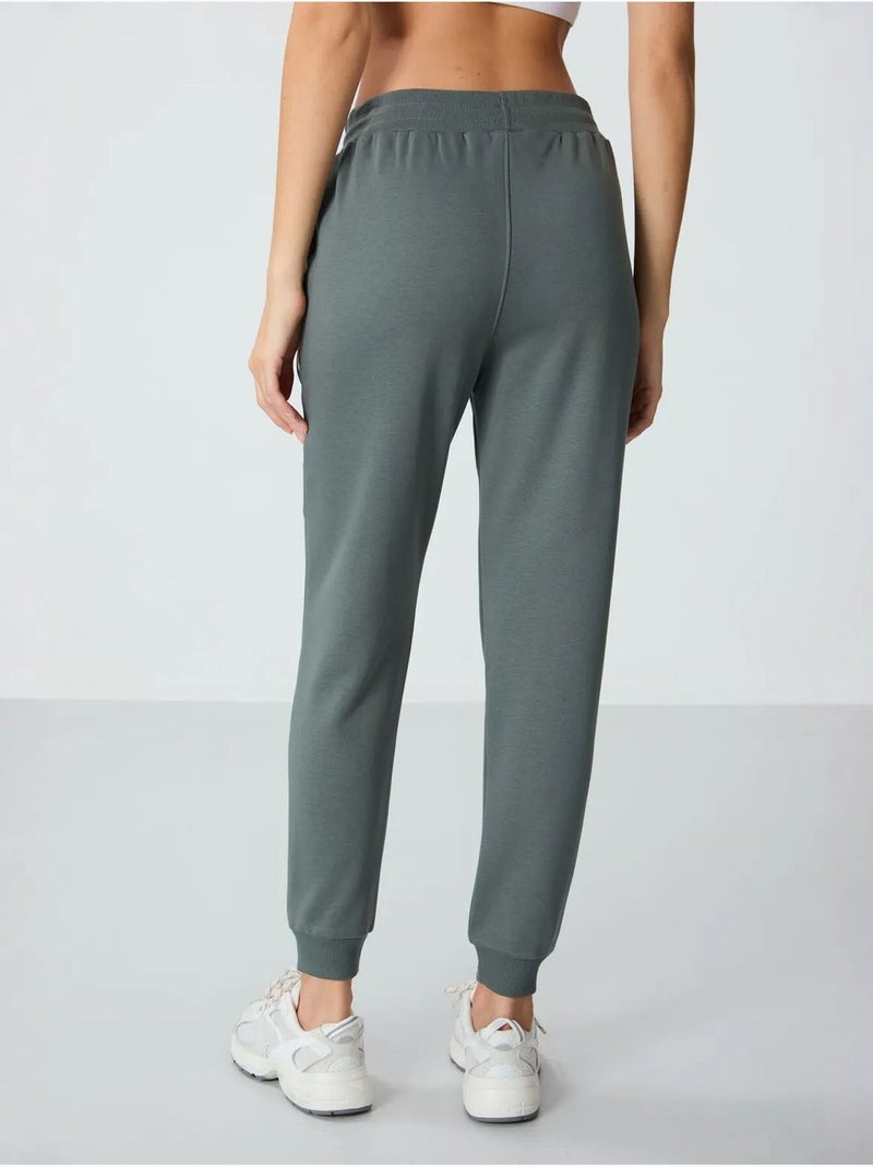 Pantalón jogger de chándal de mezcla de algodón para mujer tommy Gris medio - Kiabi