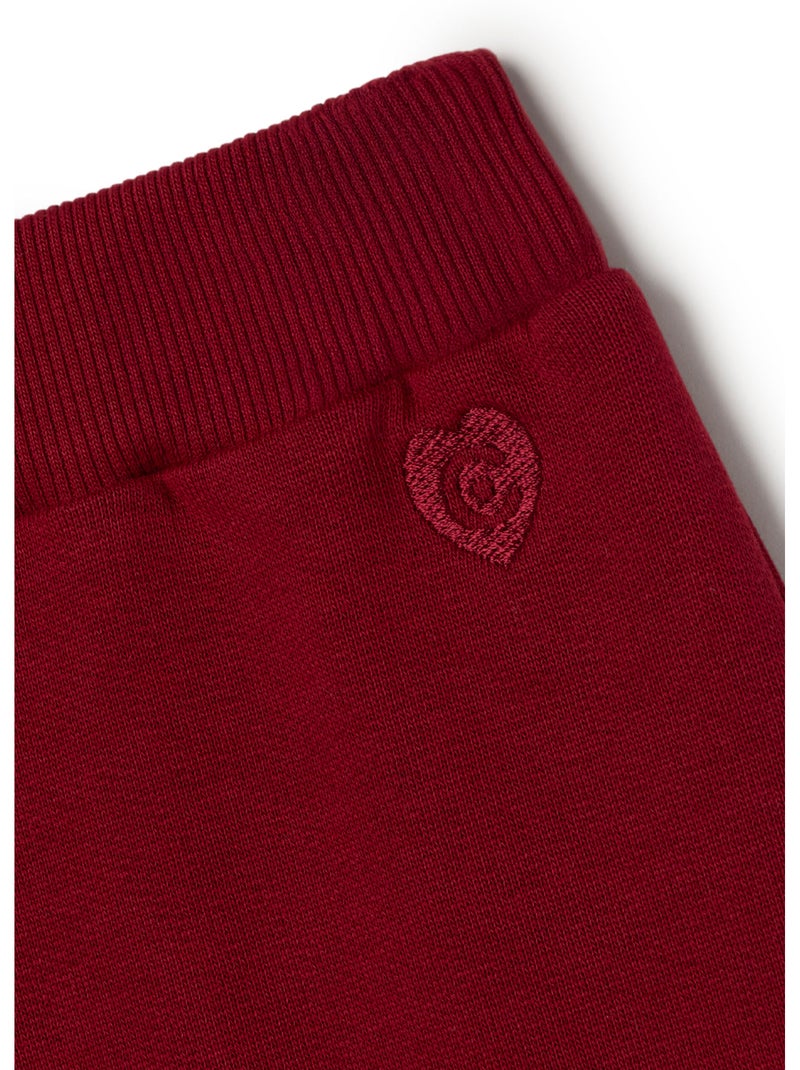 Pantalón Jogger de Felpa Burdeos Conguitos Rojo - Kiabi
