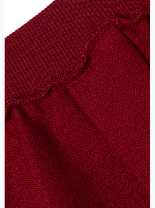 Pantalón jogger de felpa burdeos conguitos - Kiabi