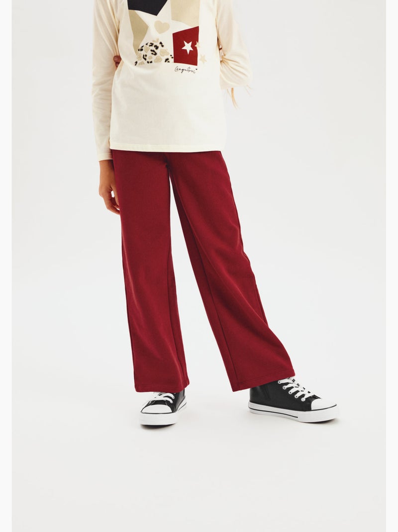 Pantalón Jogger de Felpa Burdeos Conguitos Rojo - Kiabi