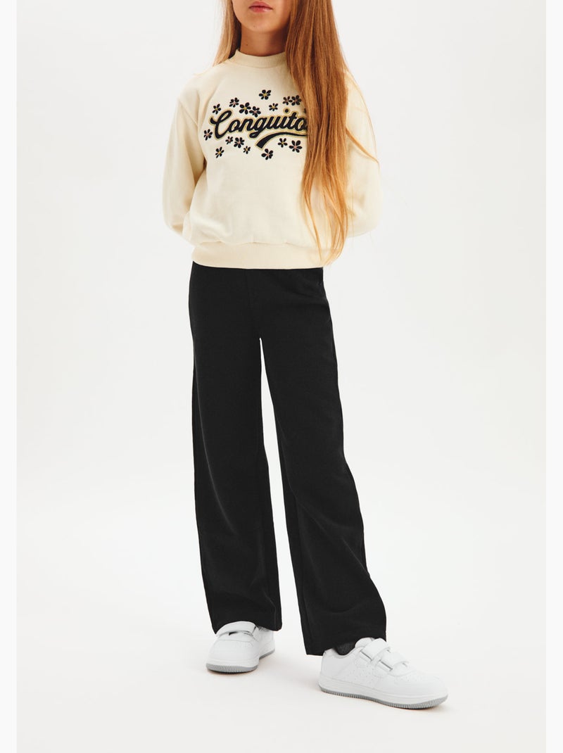 Pantalón Jogger de Felpa Negro Conguitos Negro - Kiabi