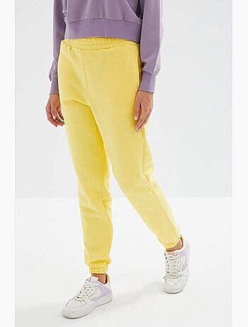 Pantalón jogger de felpa polar de tiro alto para mujer tommy
