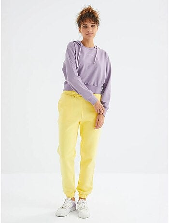 Pantalón jogger de felpa polar de tiro alto para mujer tommy