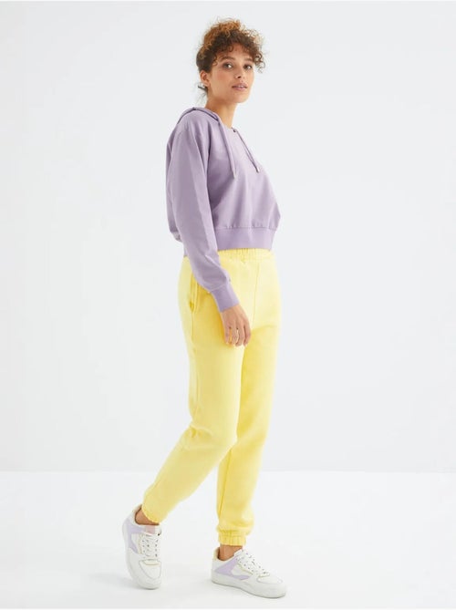 Pantalón jogger de felpa polar de tiro alto para mujer tommy - Kiabi